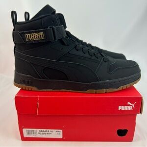 Puma RBD Game Buck Lace Up Mens Black Sneakers Casual Shoes 38842601 size 10.5